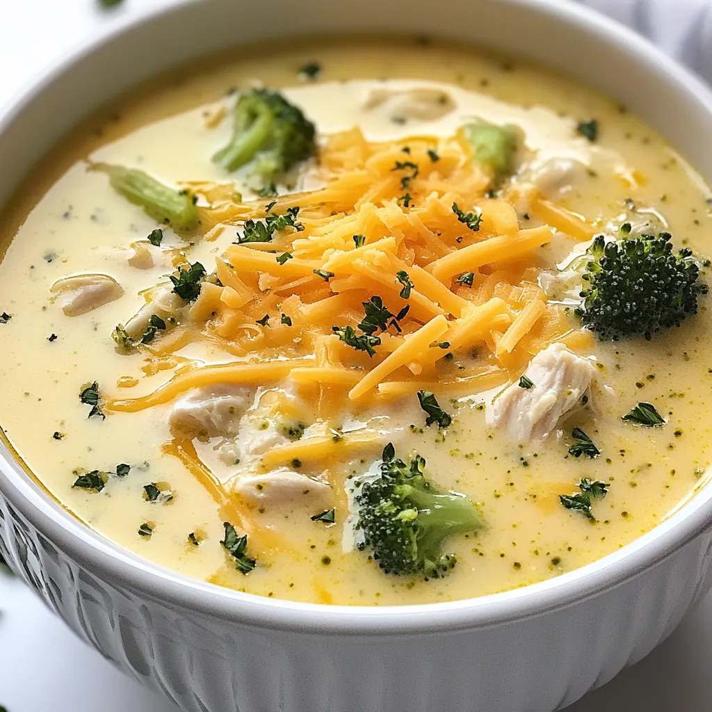 Cheesy Chicken Broccoli Soup Einfach und Herzhaft