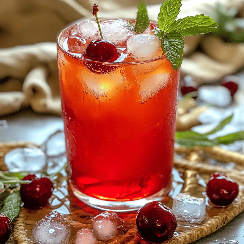 Um Kirsch-Ingwer-Eistee zuzubereiten, brauche ich frische und gesunde Zutaten. Hier ist, was Sie benötigen: