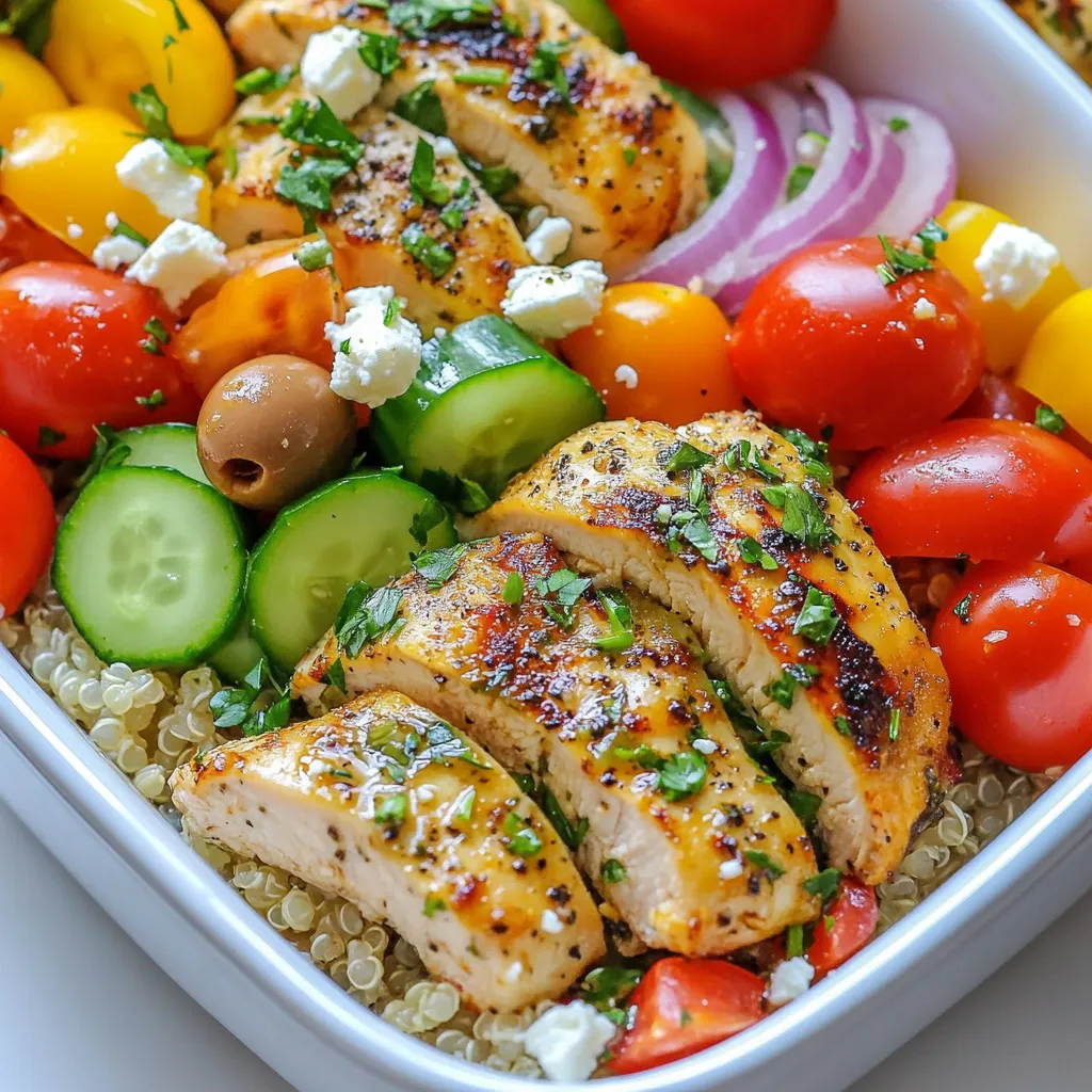 Griechische Chicken Meal Prep Bowls für Alltagstempo