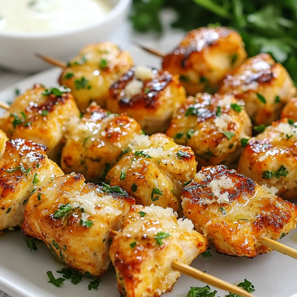 Air Fryer Garlic Parmesan Chicken Skewers Kraftvoll und Köstlich