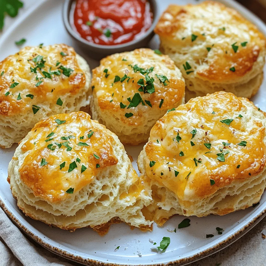 - 1 Dose Pillsbury Biscuits (10 Stück) - 1/2 Tasse geschmolzene Butter - 3-4 fein gehackte Knoblauchzehen