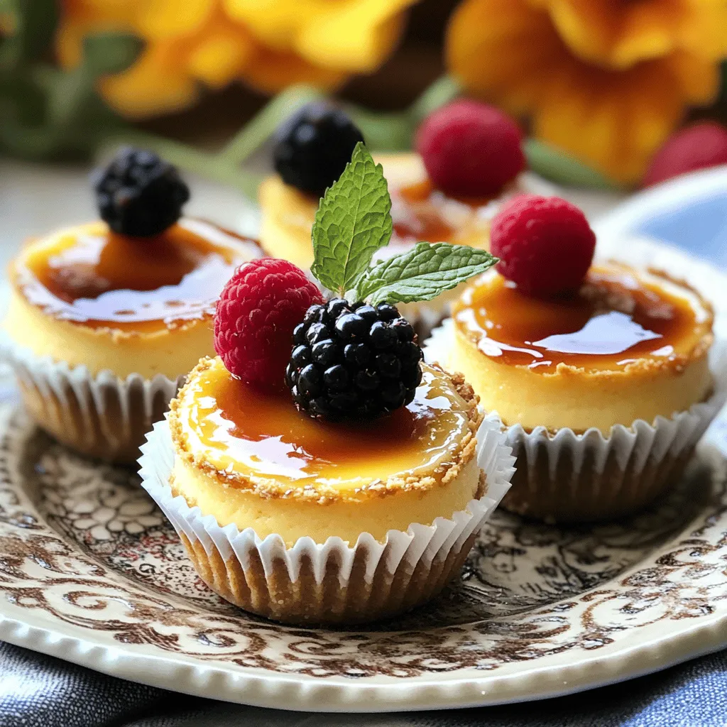 Mini Creme Brulee Cheesecakes Köstlicher Genusshappen