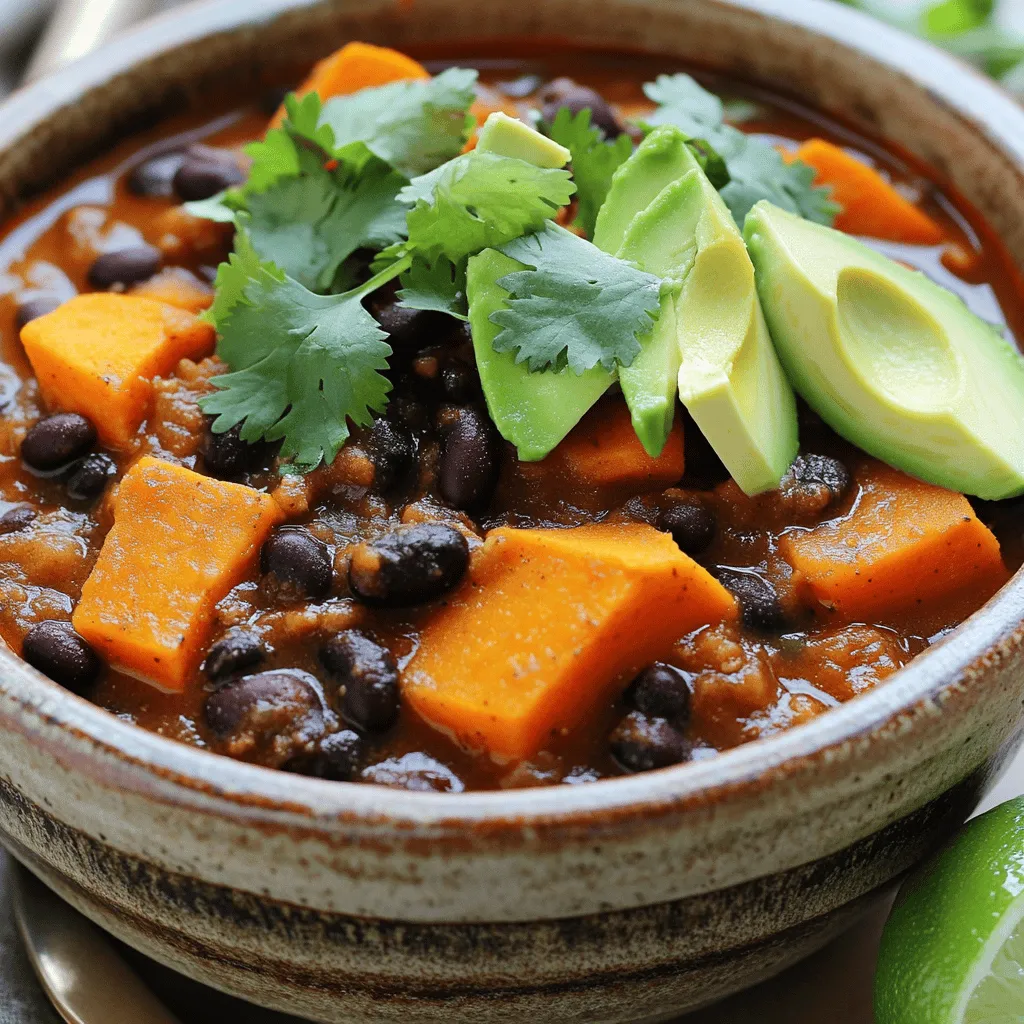 Cozy Sweet Potato Black Bean Chili herzhaft genießen