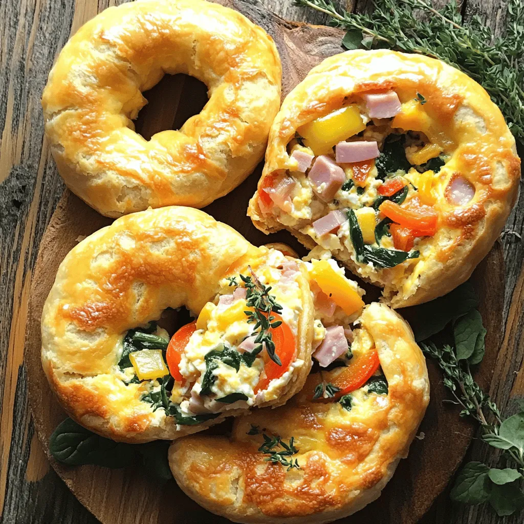 Die Zutaten für die Quiche gefüllten Bagels sind einfach und frisch. Hier ist, was du brauchst: