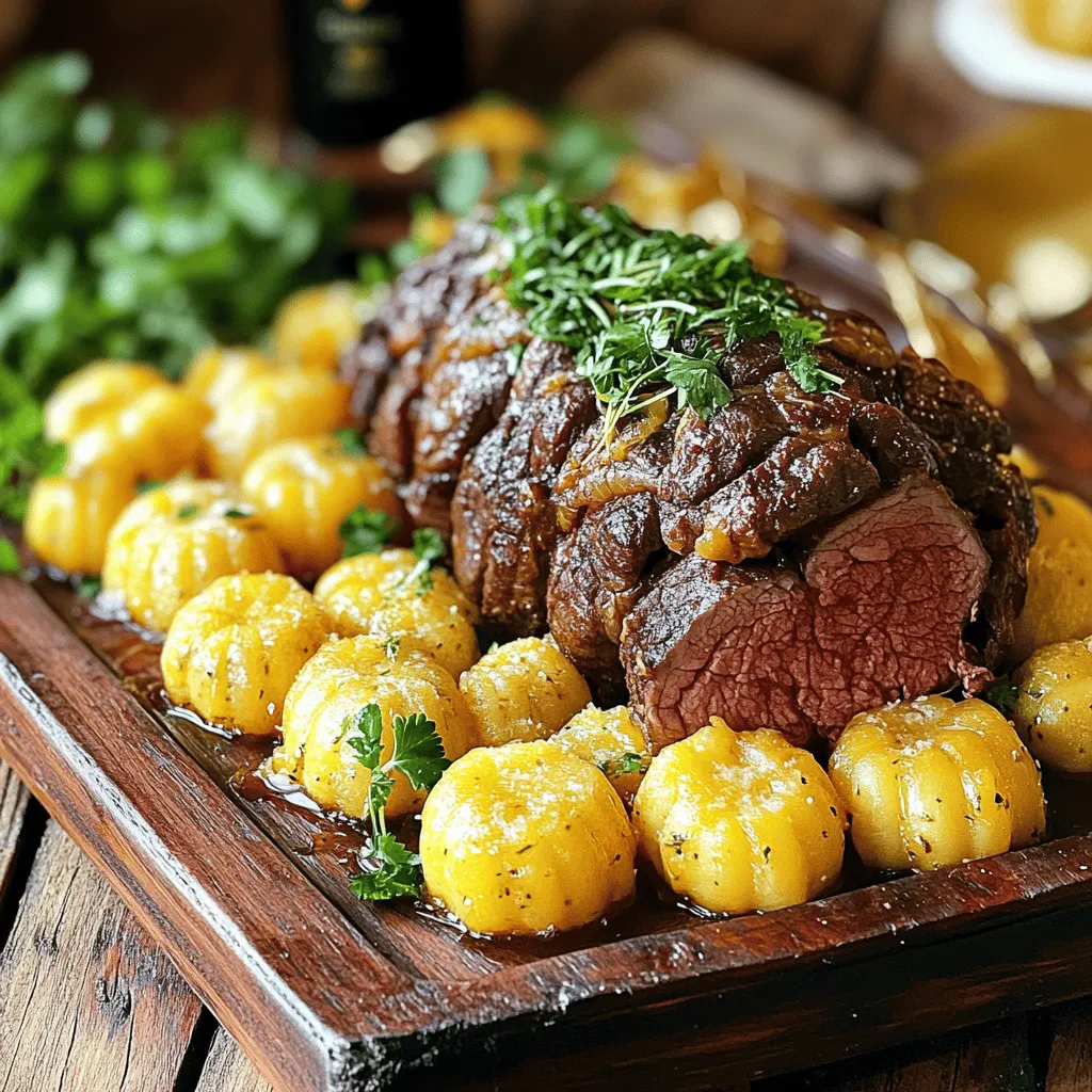 Guinness Beef Stew mit Cheddar Kräuterknödeln lecker
