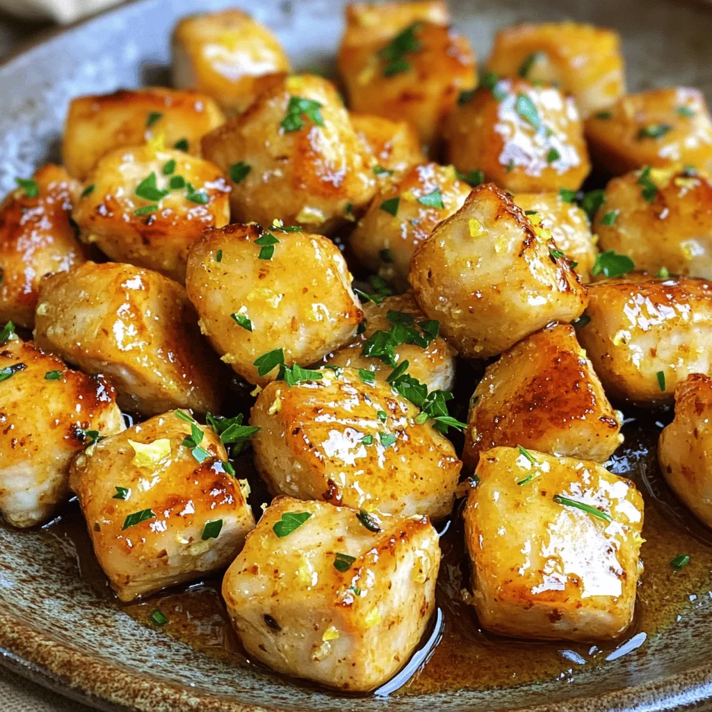 Lemon Garlic Chicken Bites Einfaches und schnelles Rezept