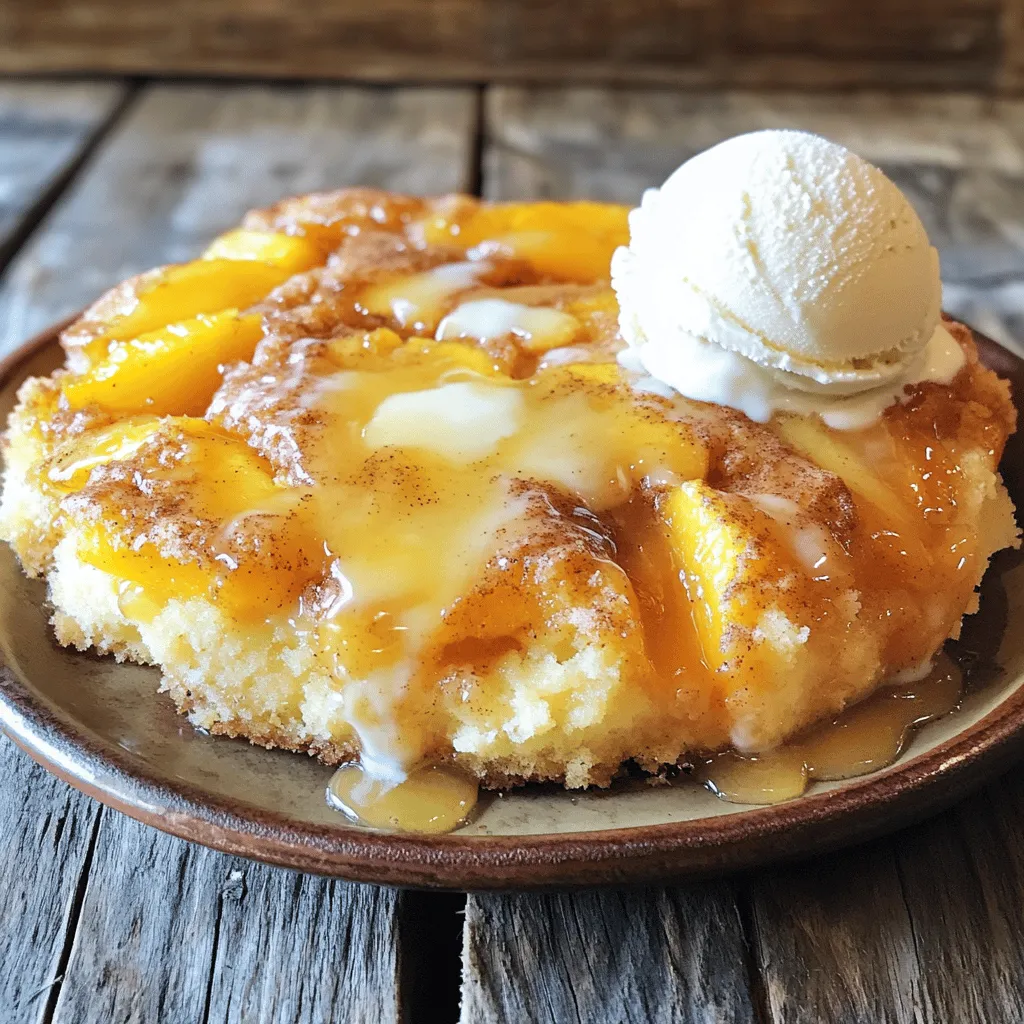 Pfirsich-Paradies-Dump-Cake Einfache und köstliche Idee