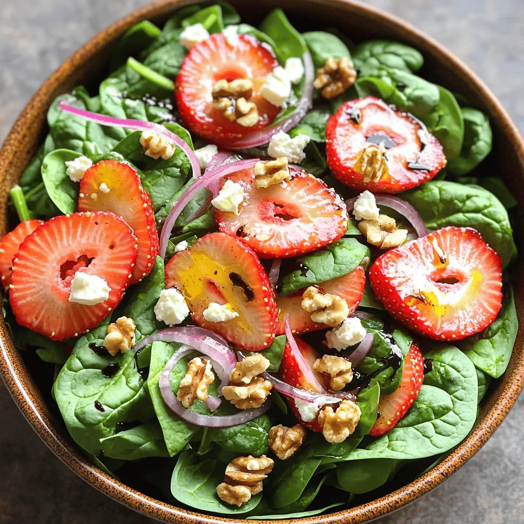 Spinach Strawberry Salad with Feta Köstlicher Genuss