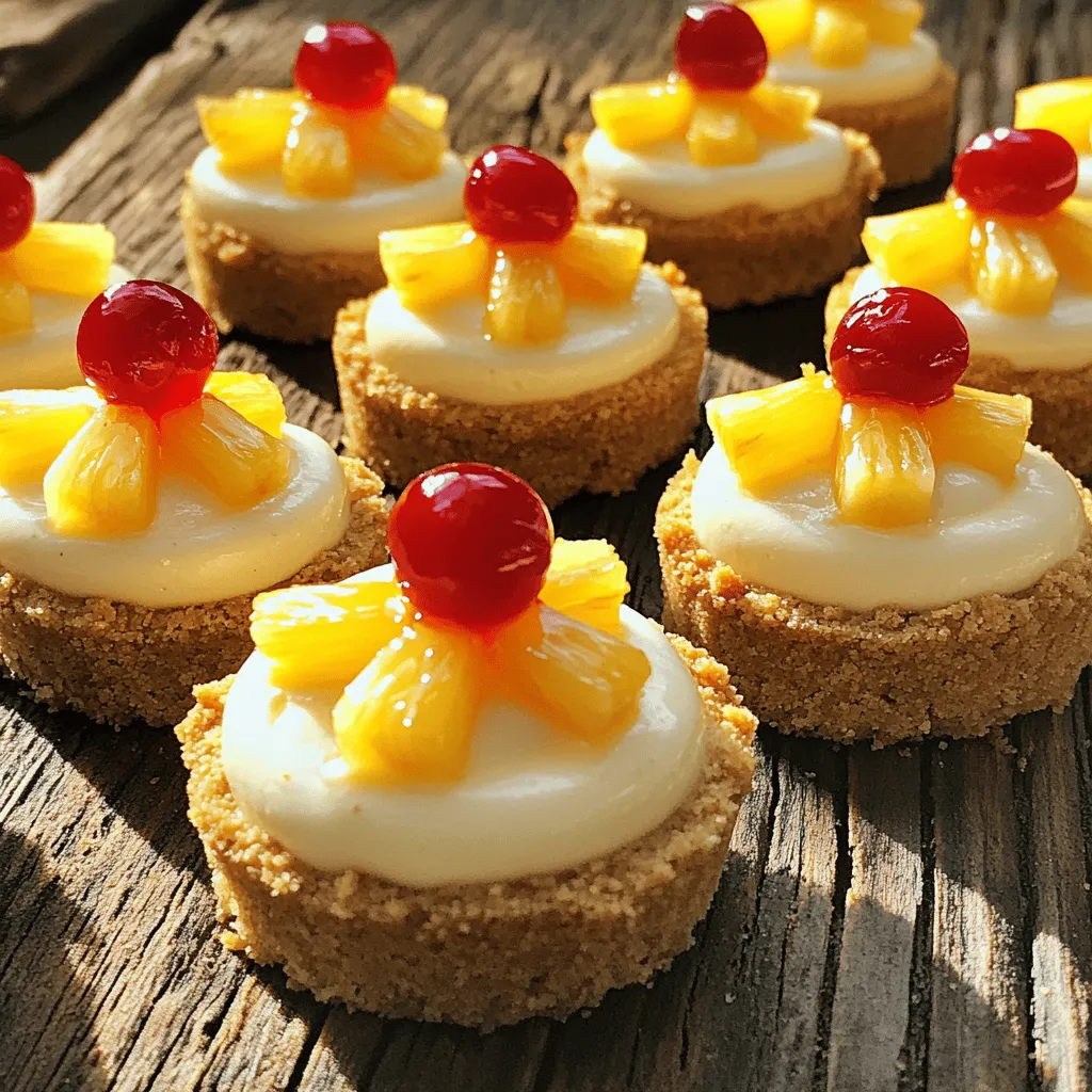 Mini Pineapple Upside Down Cheesecakes Köstlicher Genuss