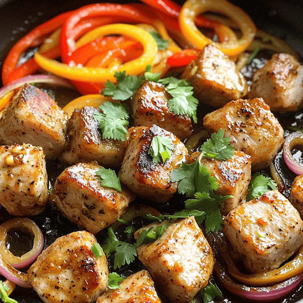 Die Hauptzutaten für das kubanische Mojo Pork sind frisch, einfach und voller Geschmack. Du beginnst mit 1,5 kg Schweineschulter, die du in Würfel schneidest. Dieses Fleisch ist ideal, da es beim Kochen zart wird. Das Rezept benötigt auch 1/4 Tasse Olivenöl, das den Geschmack hebt.