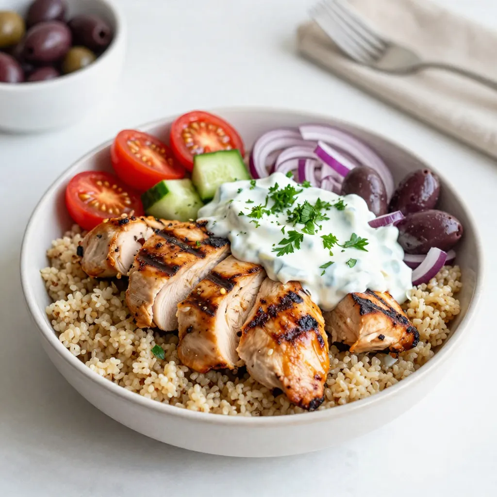 Griechische Hühnchen Gyro Schalen Einfache Genussmahlzeit