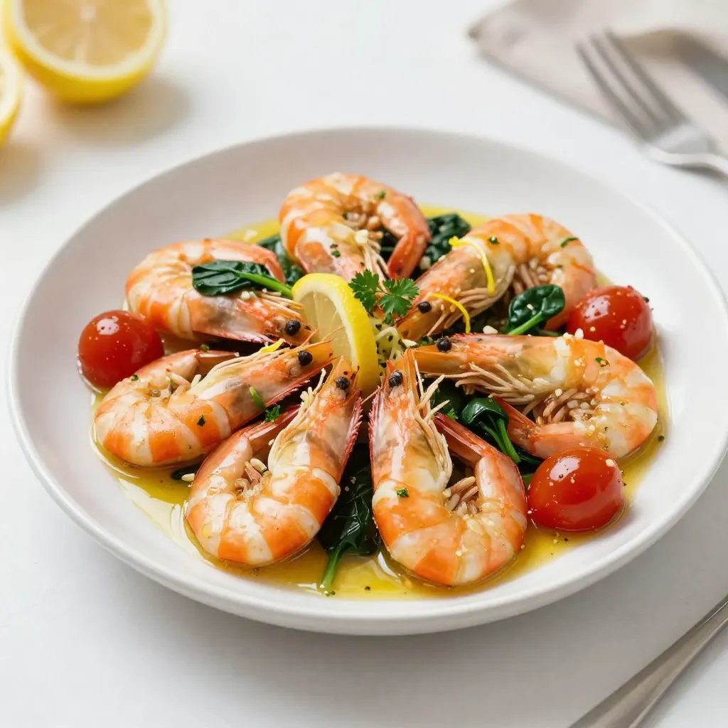 One-Pan Lemon Garlic Shrimp Schnelles und Einfaches Gericht