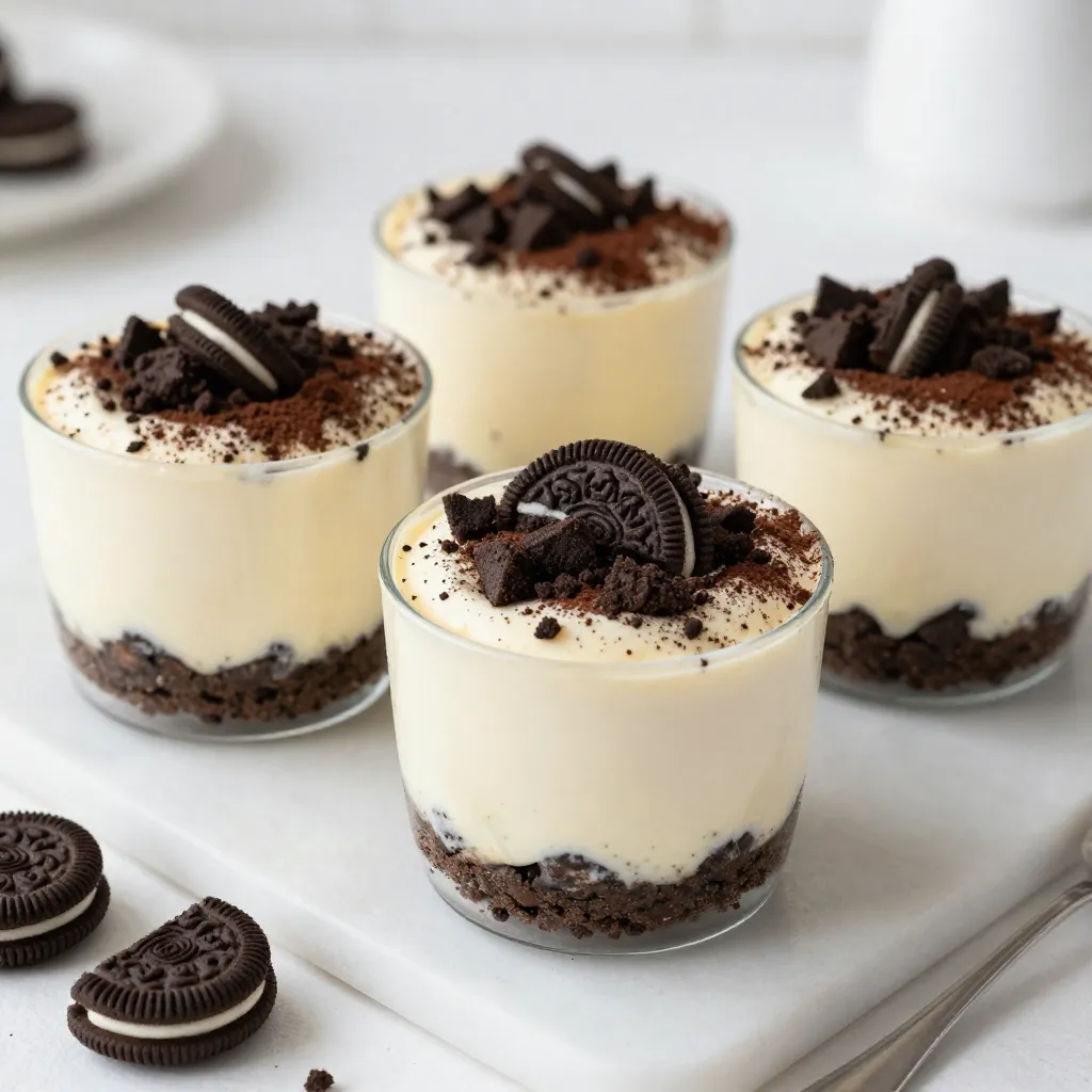 No-Bake Oreo Cheesecake Cups Einfaches Dessert Rezept