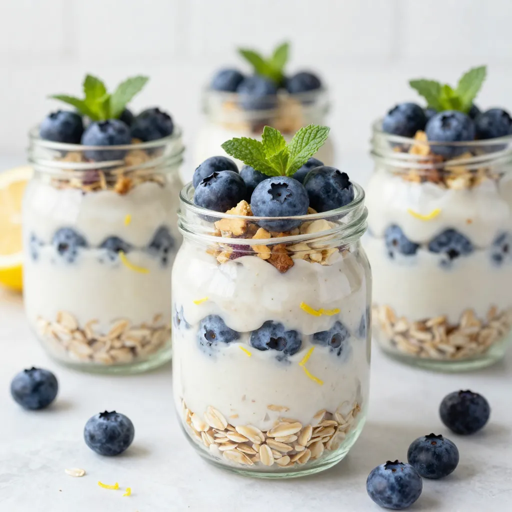 Blaubeer-Zitronen-Overnight-Oats Schnelles Frühstück