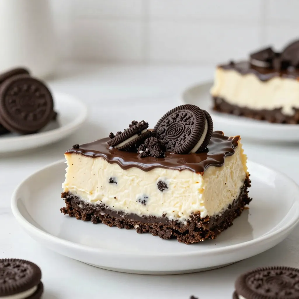 No-Bake Oreo Cheesecake Bars Schnelles und Einfaches Rezept