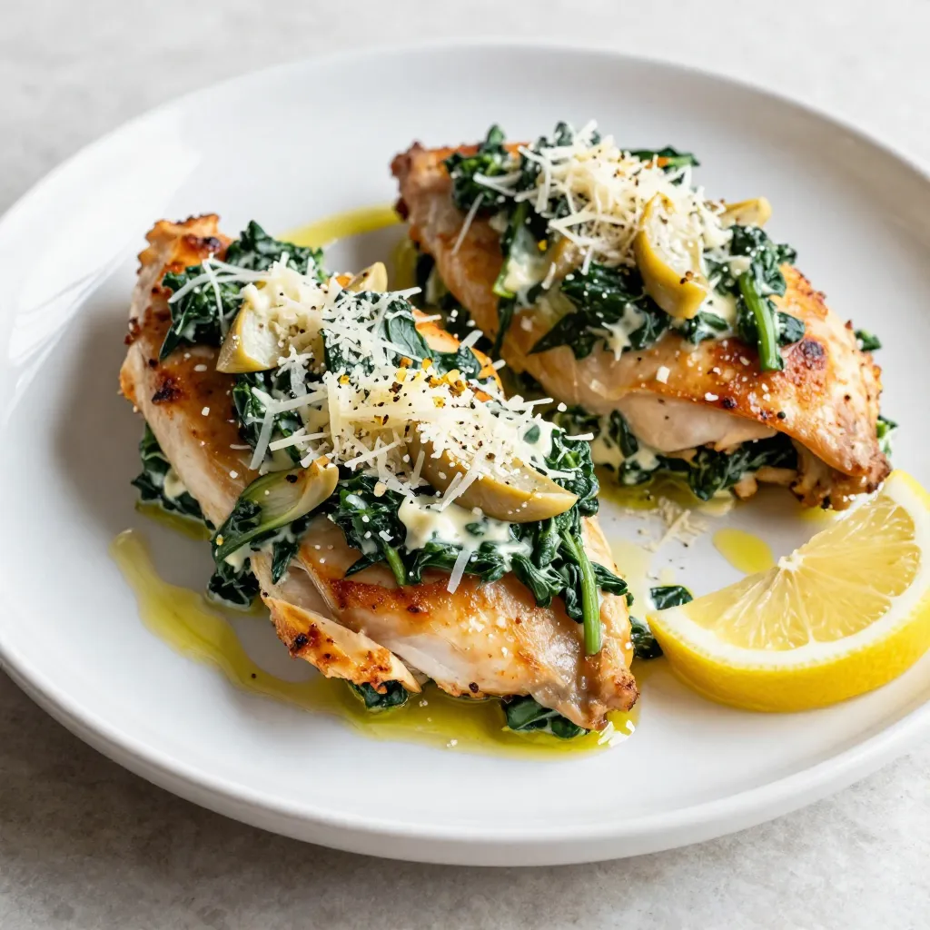 Spinach Artichoke Stuffed Chicken Saftiges Rezept