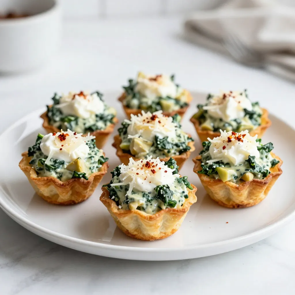 Spinach Artichoke Dip Bites Schmackhafte Snack-Idee