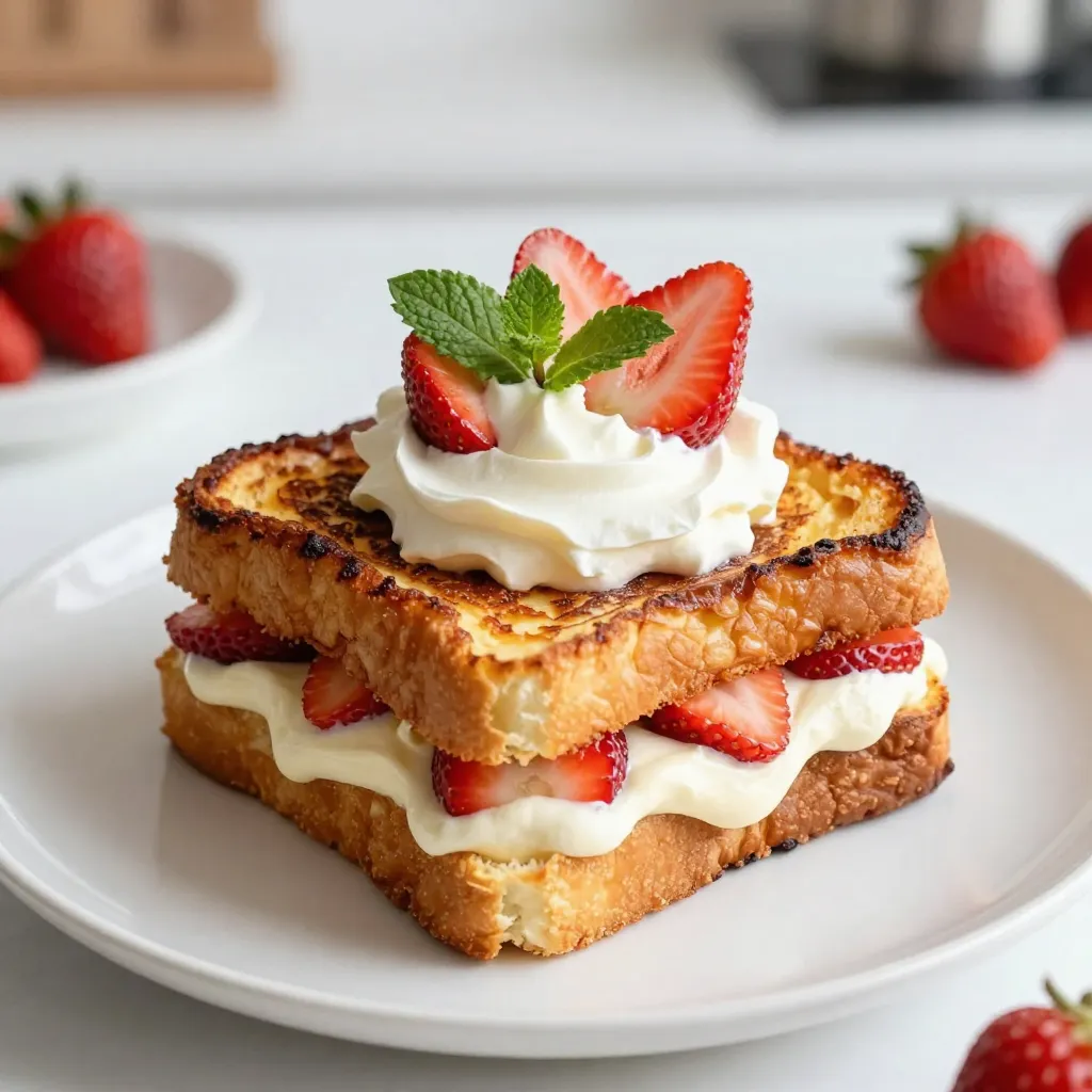 Köstlicher Strawberry Cheesecake French Toast Genuss