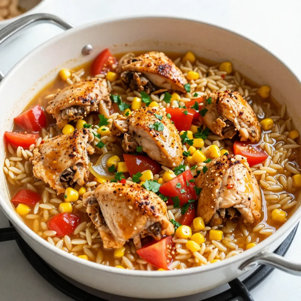 One-Pot Cajun Chicken Orzo Einfaches und Schnelles Gericht