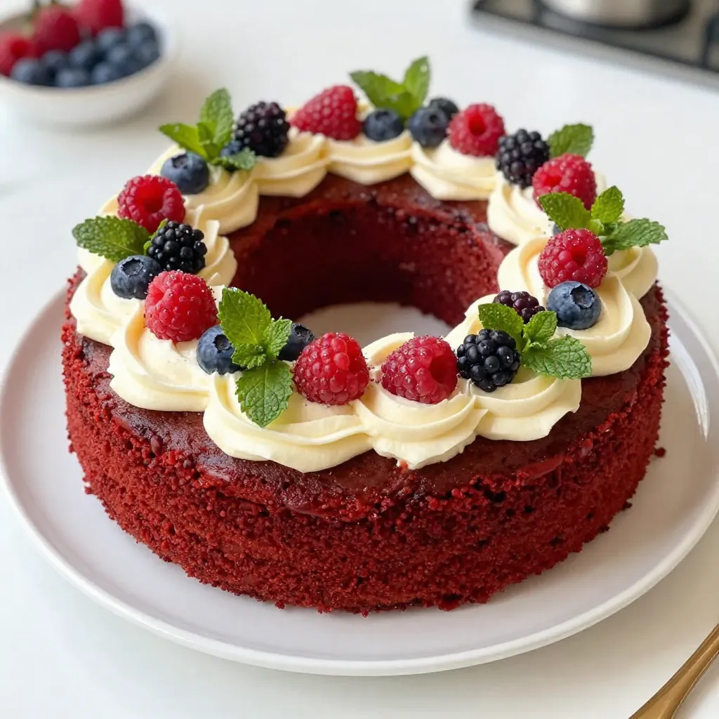 Verführerischer Red Velvet Wreath Cake Einfaches Rezept