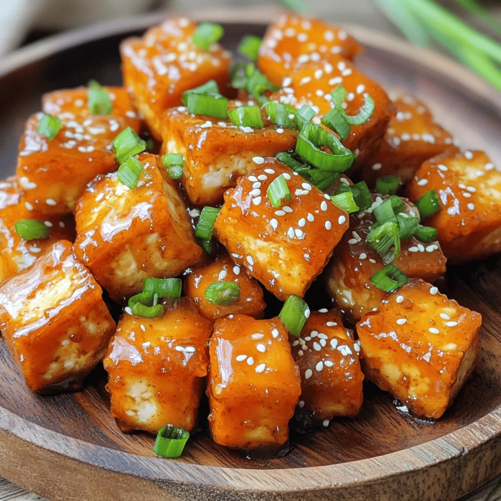 Honey Sriracha Glazed Tofu Bites Köstliche Vorspeise