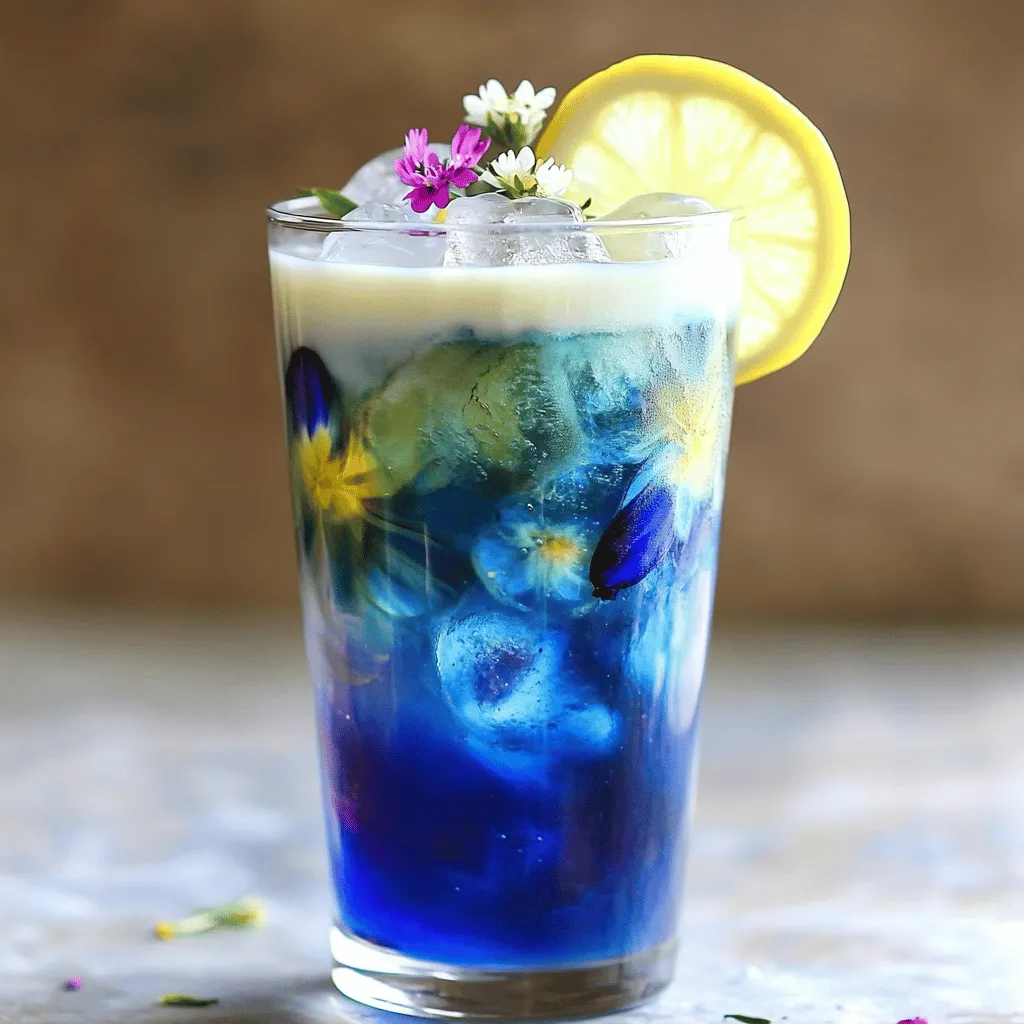 Um einen Schmetterlingserbsenblüten-Latte zuzubereiten, brauchen Sie einige einfache Zutaten. Sie benötigen eine Tasse Wasser, zwei Teelöffel Schmetterlingserbsenblüten-Tee, einen Esslöffel Honig oder Agavensirup, eine halbe Tasse Milch und Eiswürfel. Für die Dekoration können Sie eine Scheibe Zitrone oder Limette und essbare Blumen verwenden.