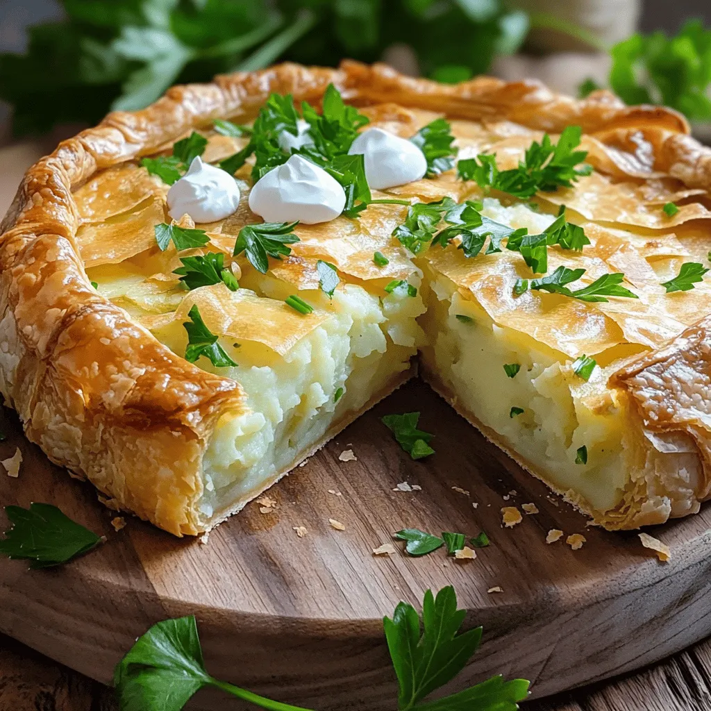 Um eine köstliche Irish Potato Pie zu machen, benötigst du einige wichtige Zutaten. Die Hauptzutat sind Kartoffeln. Ich empfehle, etwa 1 kg zu verwenden. Du brauchst auch 250 g Schafskäse, 150 g Sahne und 3 Frühlingszwiebeln. Außerdem brauchst du 2 Eier, frische Petersilie, Muskatnuss, Salz, Pfeffer und 200 g Blätterteig. Diese Zutaten geben der Pastete ihren einzigartigen Geschmack.