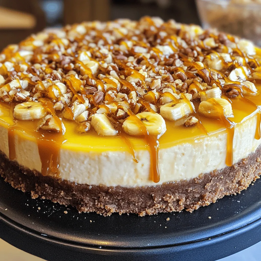 Hervorragender Banana Caramel Nut Cheesecake für Genießer