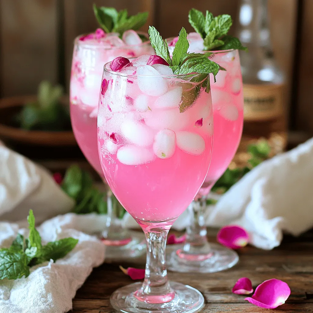 Pink Lychee Rose Spritz Frisch und Einladend Servieren