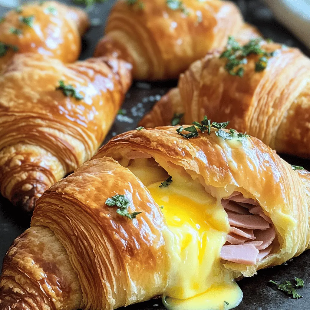 Baked Ham and Cheese Croissants Einfache und Köstliche Snacks