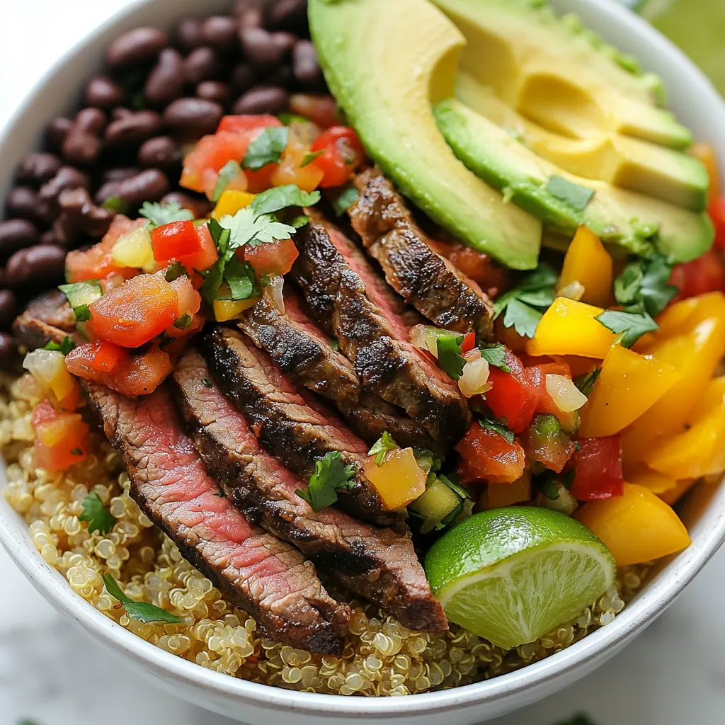 High Protein Steak Fajita Bowl Frisch und Lecker