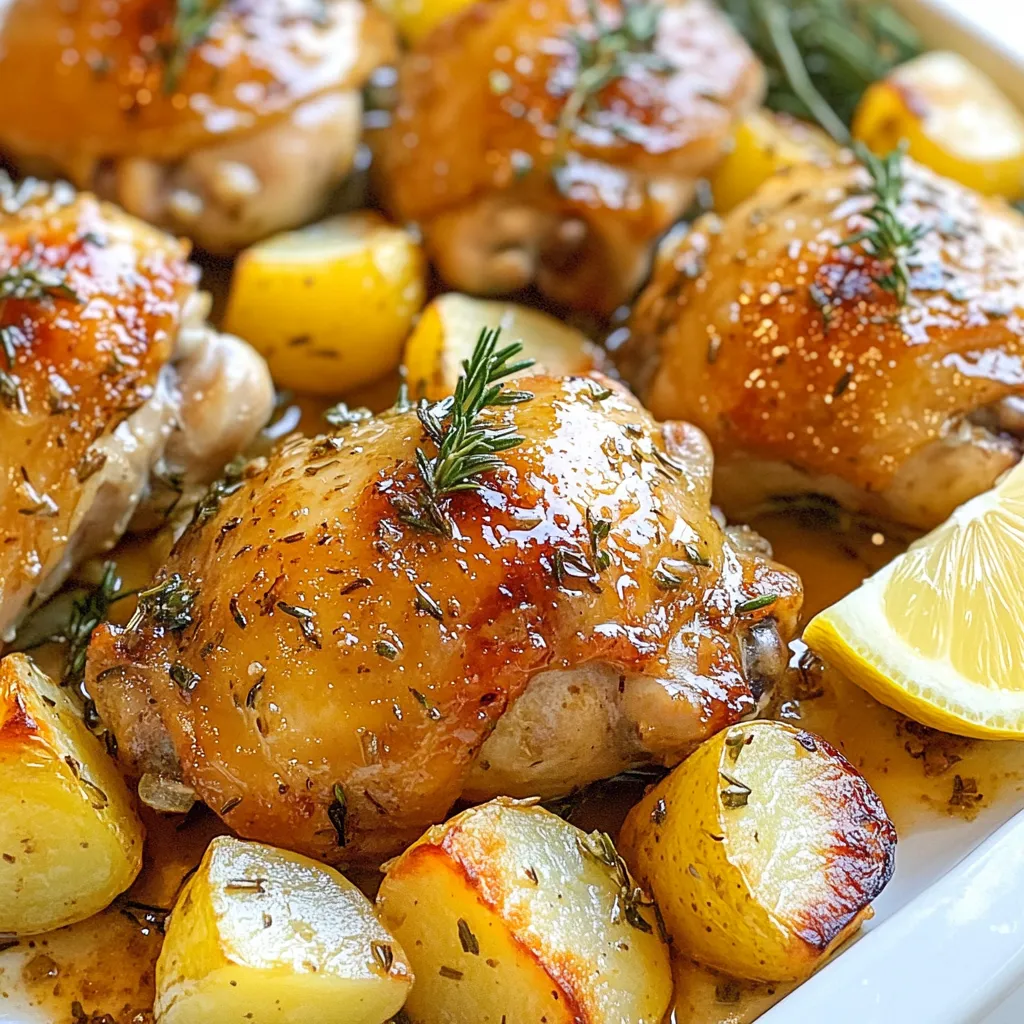 Knoblauchbutter-Hühnchen und Kartoffeln Einfaches Rezept