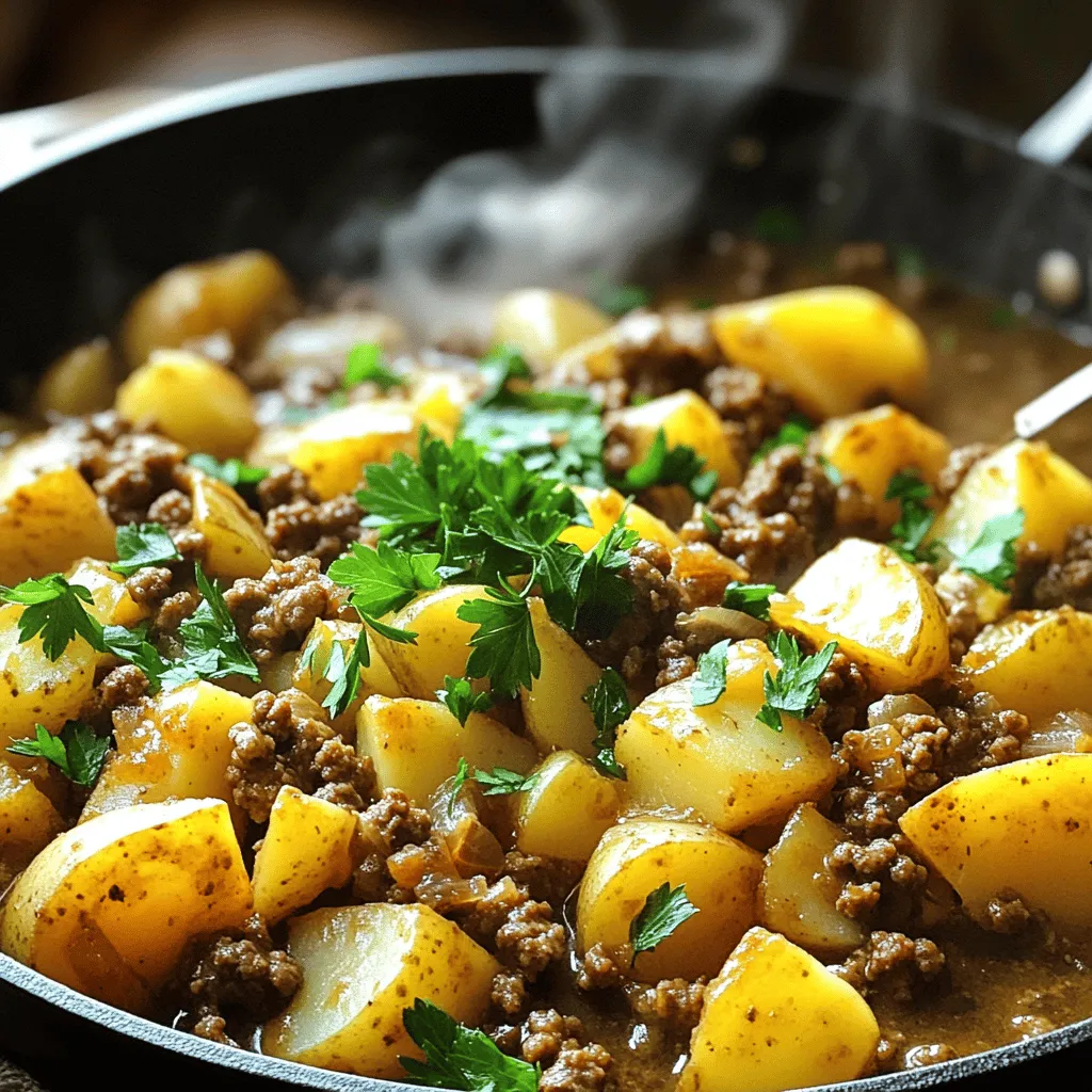 Rinderhackfleisch und Kartoffeln Einfaches Rezept