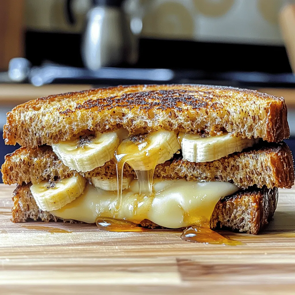 - 2 Scheiben Vollkornbrot - 2 Scheiben Gruyère-Käse (oder Ihren bevorzugten Schmelzkäse) - 1 reife Banane, in Scheiben - 1 Esslöffel Honig - 1 Esslöffel ungesalzene Butter - Eine Prise Zimt (optional) - Salz nach Geschmack
