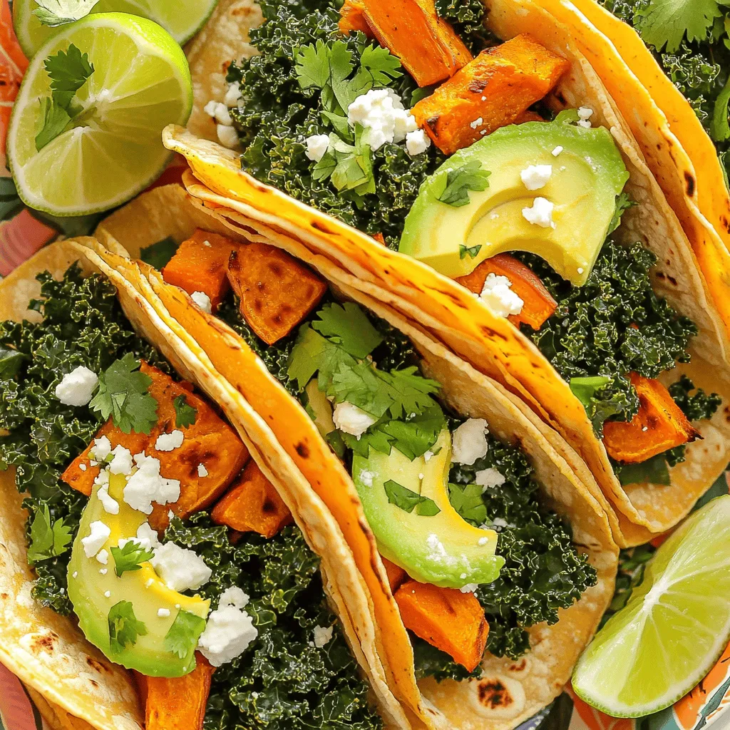 Roasted Sweet Potato Kale Tacos Einfach und Lecker
