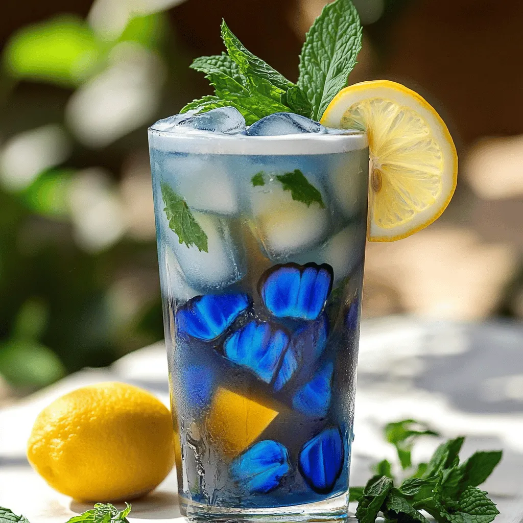Iced Butterfly Pea Flower Tea Latte Einfach zubereiten