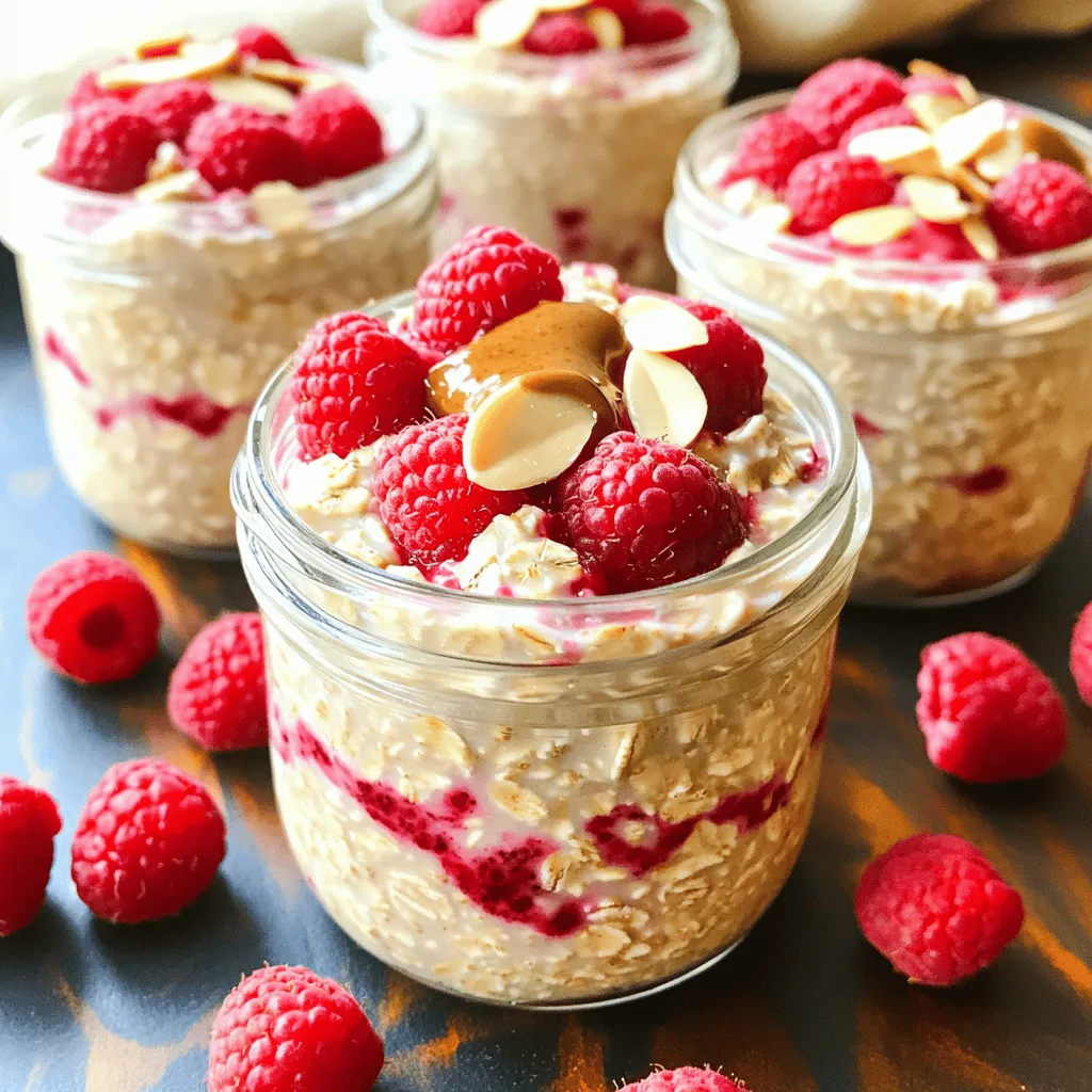 Raspberry Almond Overnight Oats Gesunde Morgenmahlzeit