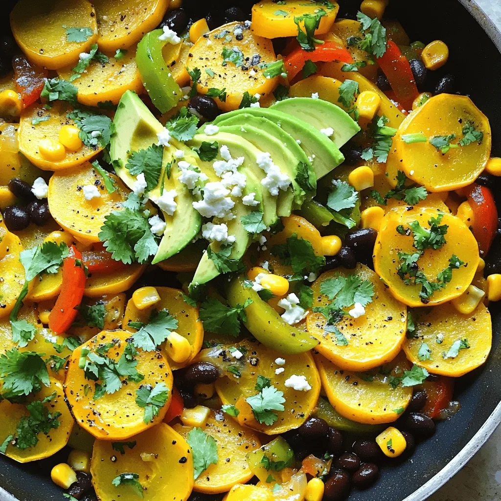 Yellow Squash Mexican Skillet Einfaches und schnelles Gericht