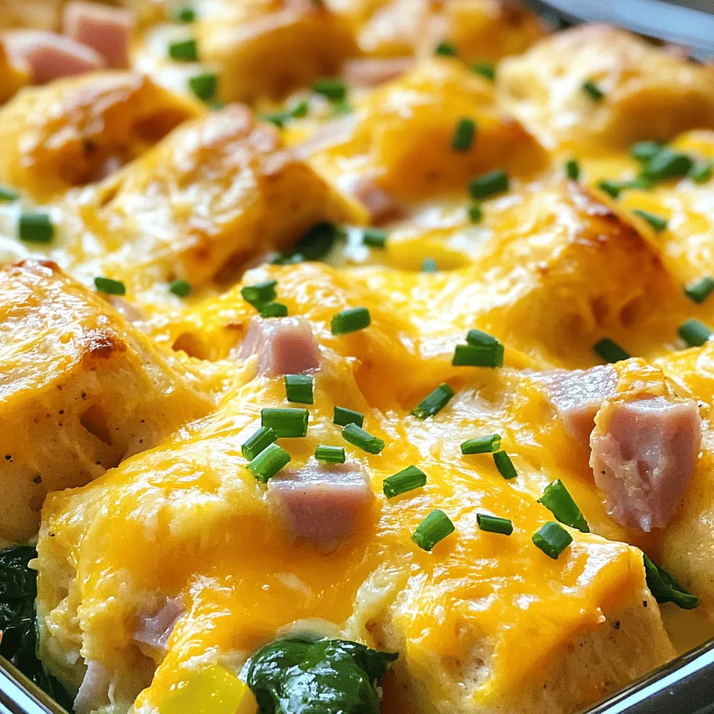 Für den perfekten Bagel Frühstücksauflauf benötigst du einige Hauptzutaten. Hier ist, was du brauchst: - 4 große, frische Bagels, gewürfelt - 6 große Eier - 1 Tasse Milch - 1 Tasse geriebener Cheddar-Käse - 1 Tasse gewürfelter Schinken oder Speck - 1/2 Tasse Gemüse (z.B. Spinat und Paprika), klein gehackt