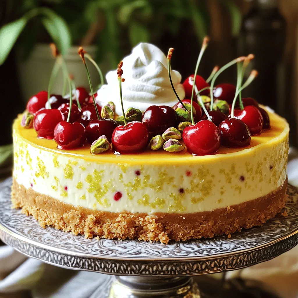 Luscious Lemon-Lime Cherry Pistachio Cheesecake Rezept