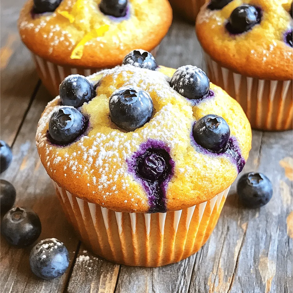 Lemon Blueberry Muffins Frisch und Einfach Zubereitet
