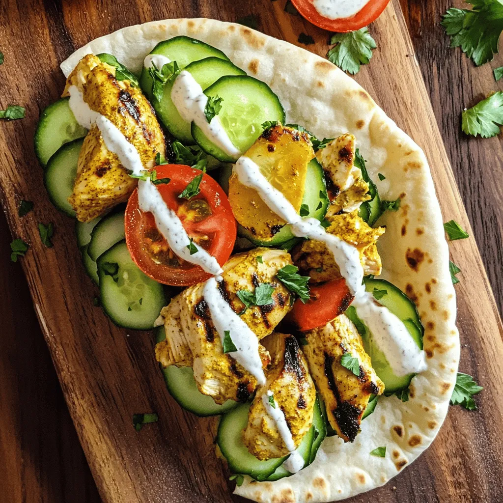 Hähnchen Shawarma mit cremiger Knoblauchsauce lecker