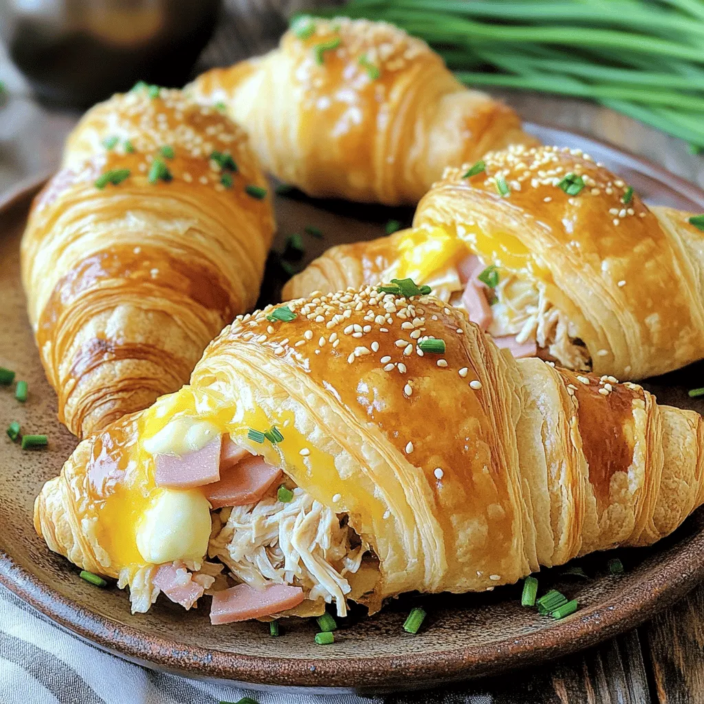 Um die perfekten Baked Chicken Ham and Cheese Croissants zu machen, brauchen Sie folgende Zutaten: