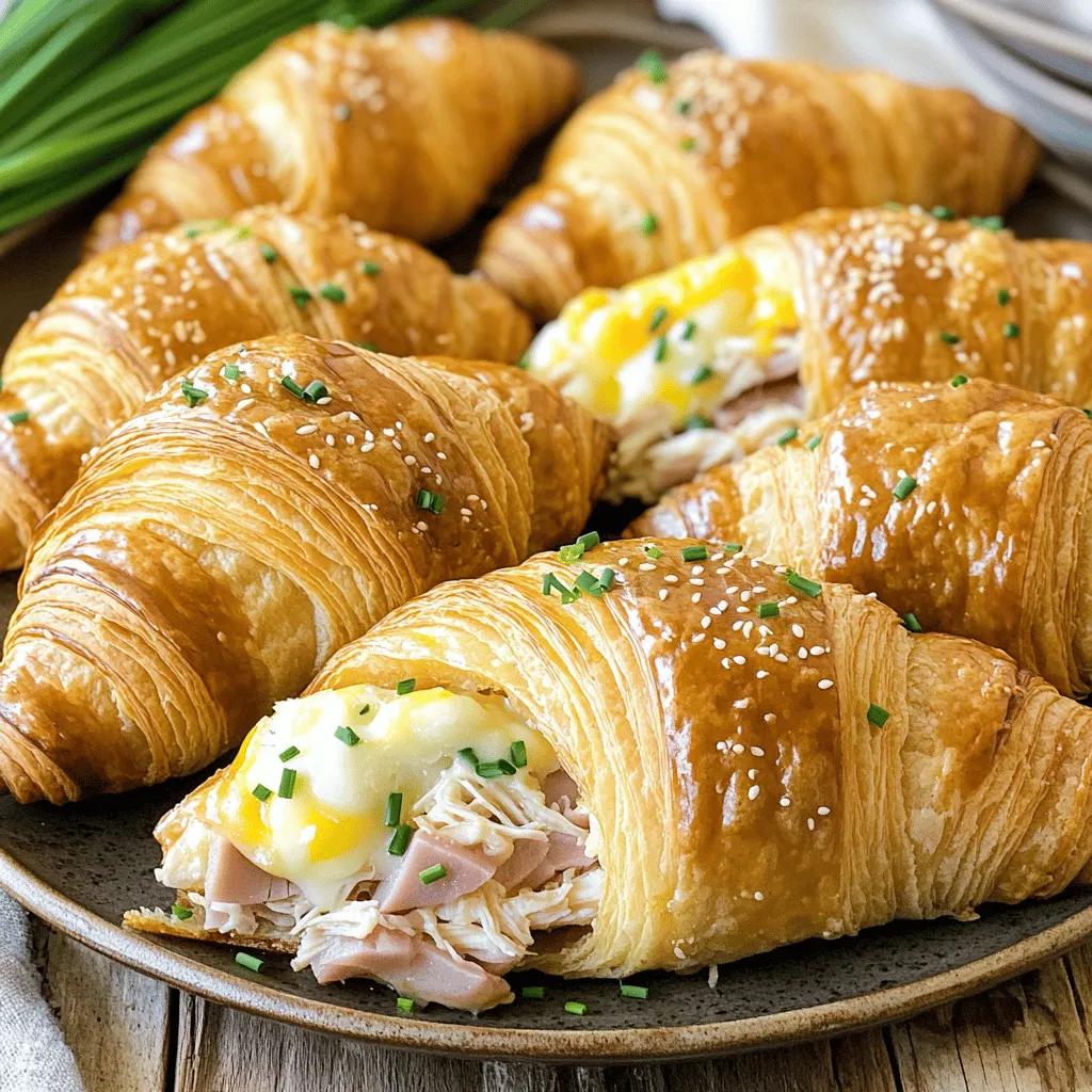 Baked Chicken Ham and Cheese Croissants Rezept