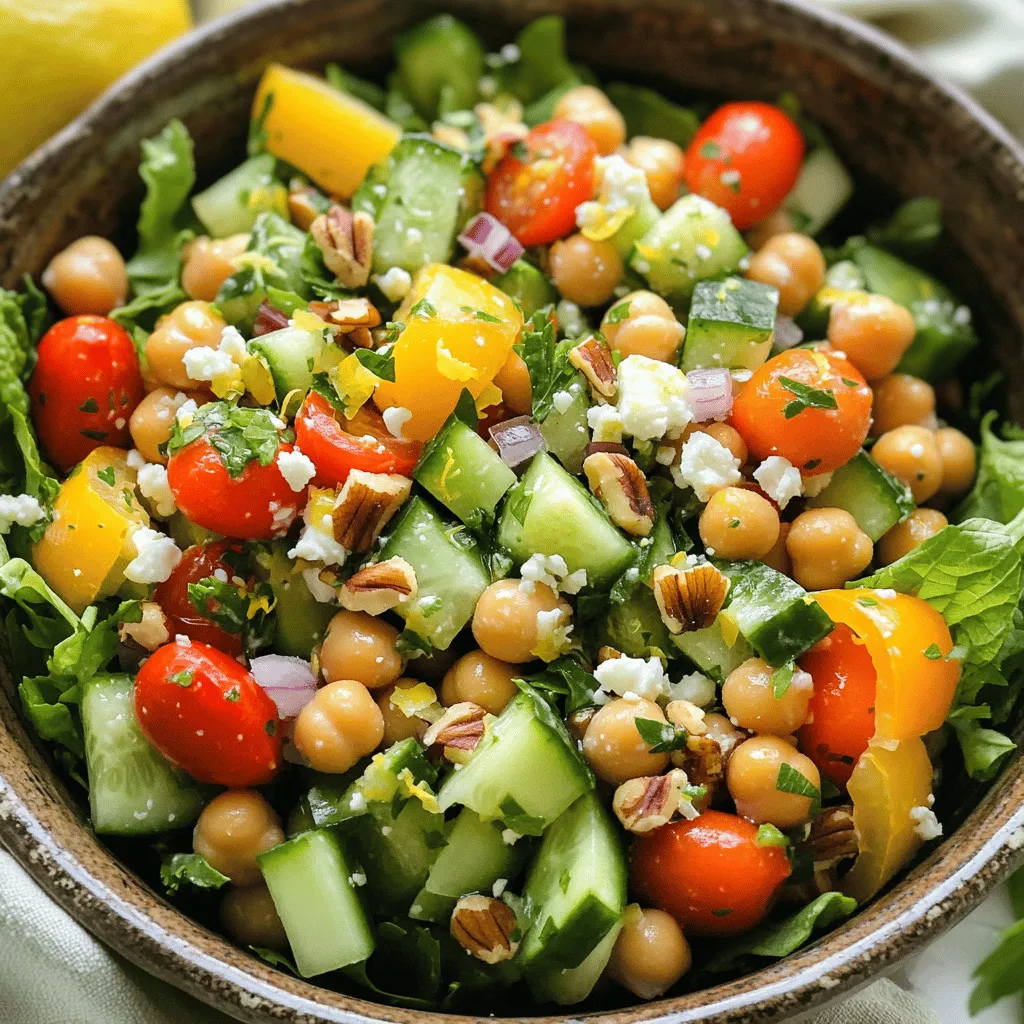 Lemon Herb Chickpea Crunch Salad Frisch und Knusprig