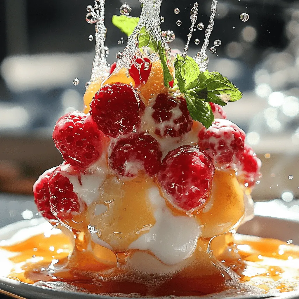 Um einen einfachen Erdbeer-Patch Float zu machen, brauchst du frische Erdbeeren, Joghurt und Sprudelwasser. Du benötigst auch Honig oder Agavendicksaft und Eiswürfel für die Kühle.