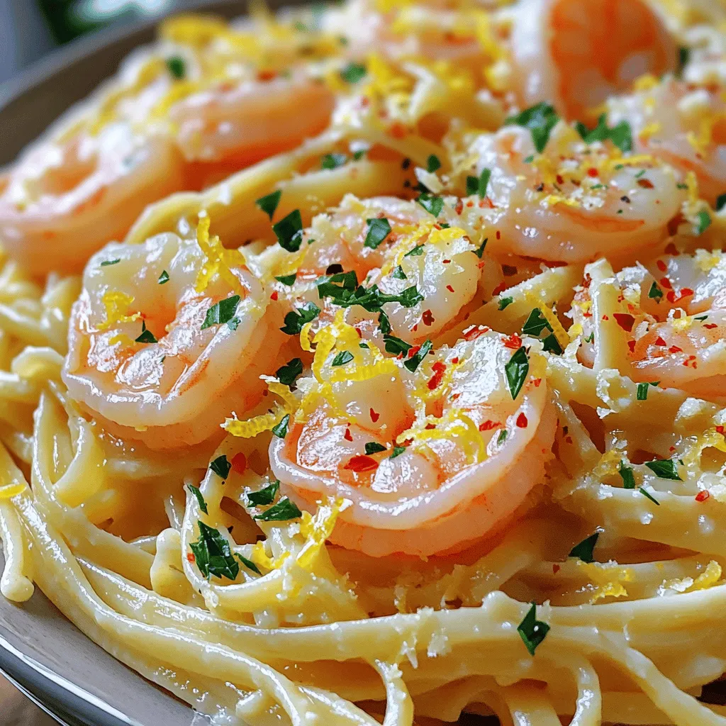 Lemon Garlic Shrimp Linguine Schnelle und köstliche Mahlzeit