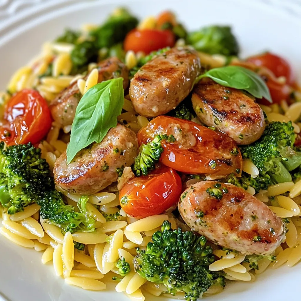 Schmackhafte Chicken Sausage Broccoli Orzo Zubereitung