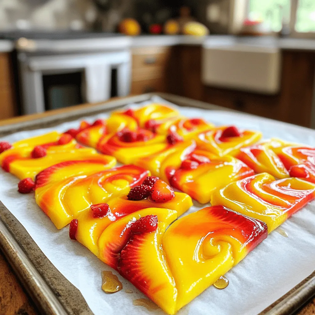 Tie-Dye Mango Strawberry Fruit Leathers Rezept genießen