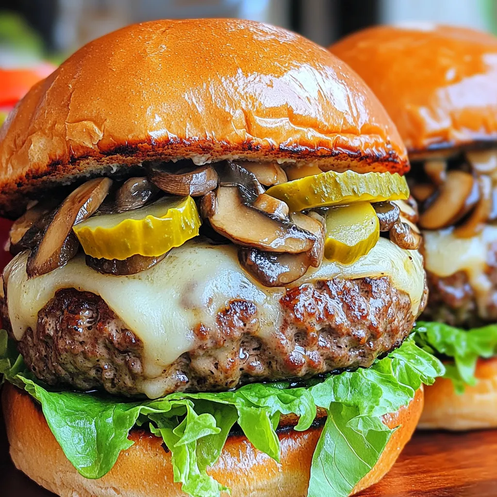 Leckere Mushroom Swiss Stuffed Burgers Rezeptidee